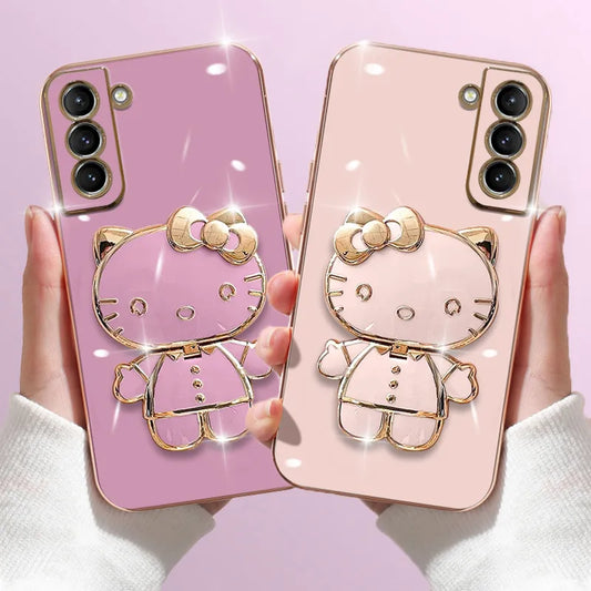 Plating Kitty Phone Case for Samsung Galaxy