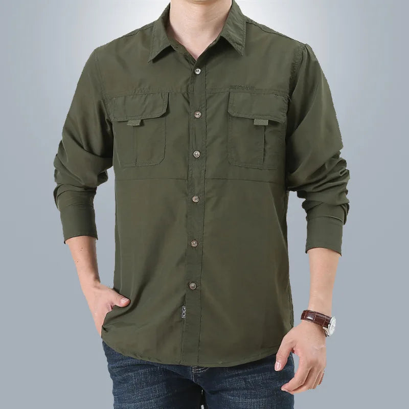 Men Long Sleeve Breathable Shirt - Venus Trendy Fashion Online