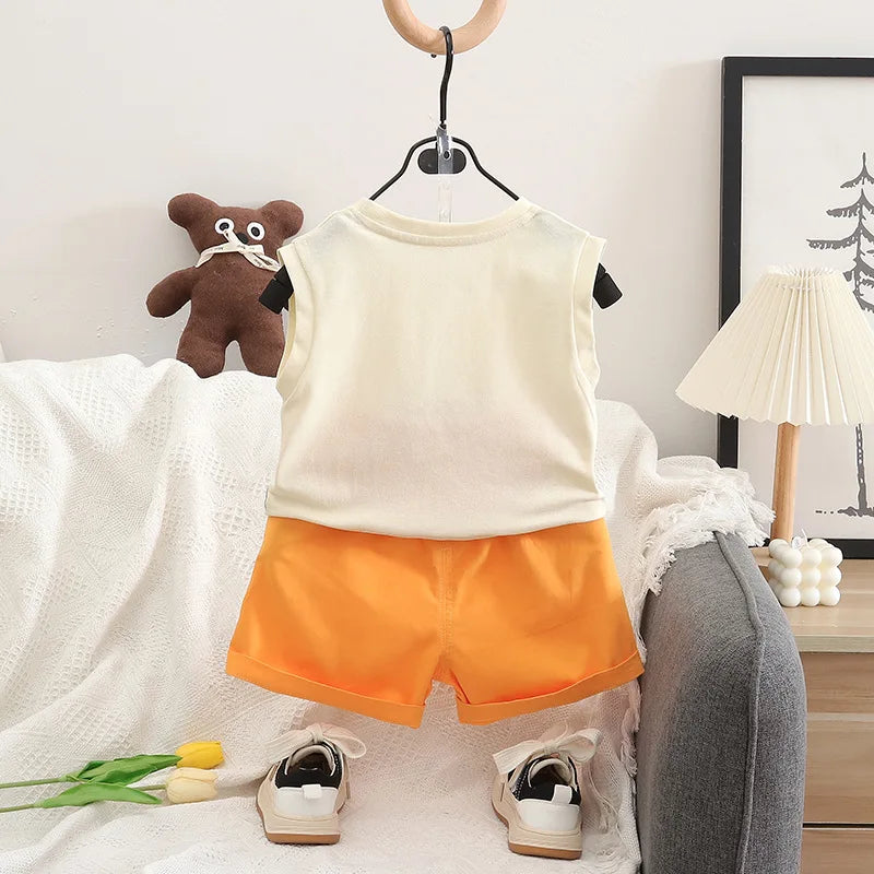 Summer Children Vest Shorts 2Pcs Sets