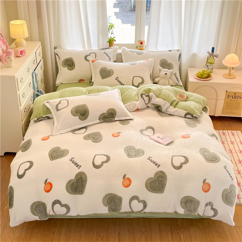 Cute Bear Duvets Cover Soft Blanket (No Pillowcase)
