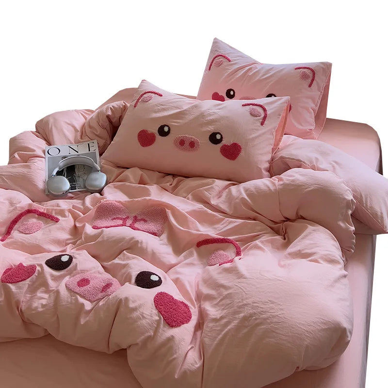 Fashionable Cute Pig Bedding Set