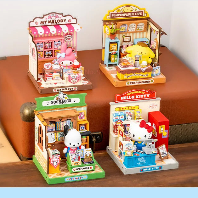 Sanrio Family Kawaii Store Assembling House Model Toys for Gift