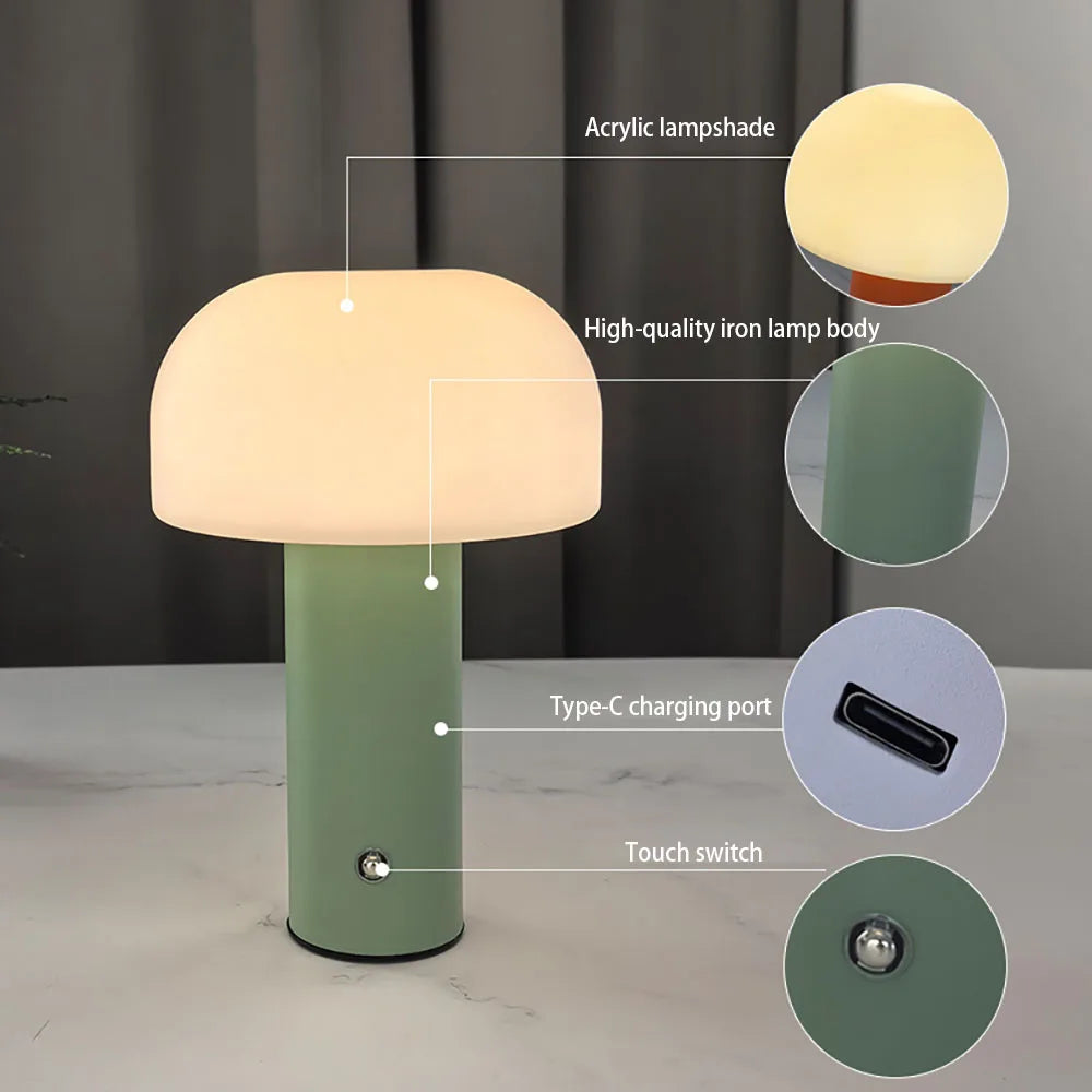 New Mushroom Lamp  3-colors Dimming Desk Lamp