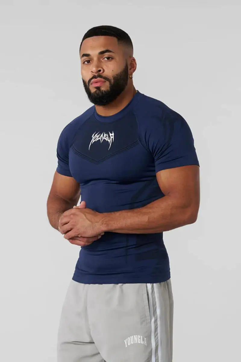 Men Quick Drying Breathable Stretch Tight Fitting T-Shirt