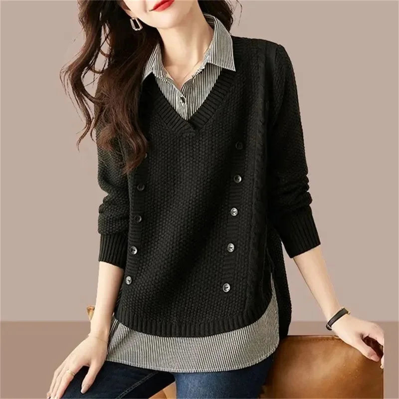 New Korean Loose Long Sleeve Sweater Shirt