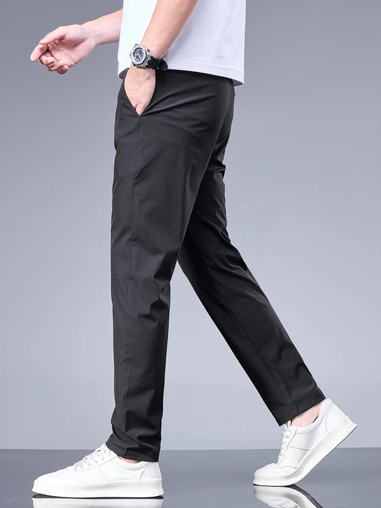 Summer New Business Ice Silk Elastic Pants - Venus Trendy Fashion Online