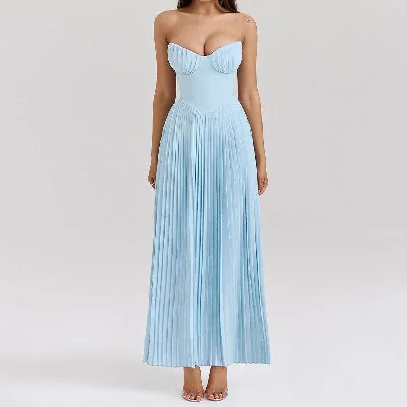 Fashion Solid Backless High Waist Dresses - Venus Trendy Fashion Online