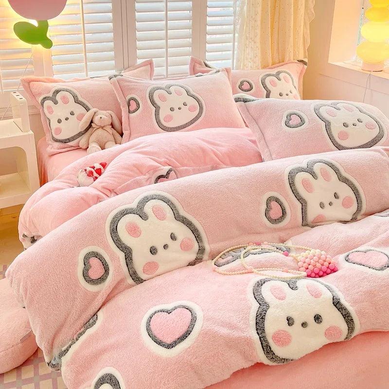 Winter Cartoon Style Duvet Covers Velvet (No Pillows cases) - Venus Trendy Fashion Online