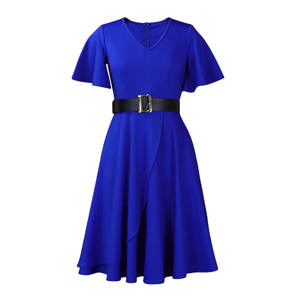 New Fashion V-Neck High Waist Maxi Dress