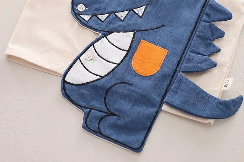 Kids Cotton Sport Patchwork Dinosaur Shirt Jeans 2Pcs/Set - Venus Trendy Fashion Online