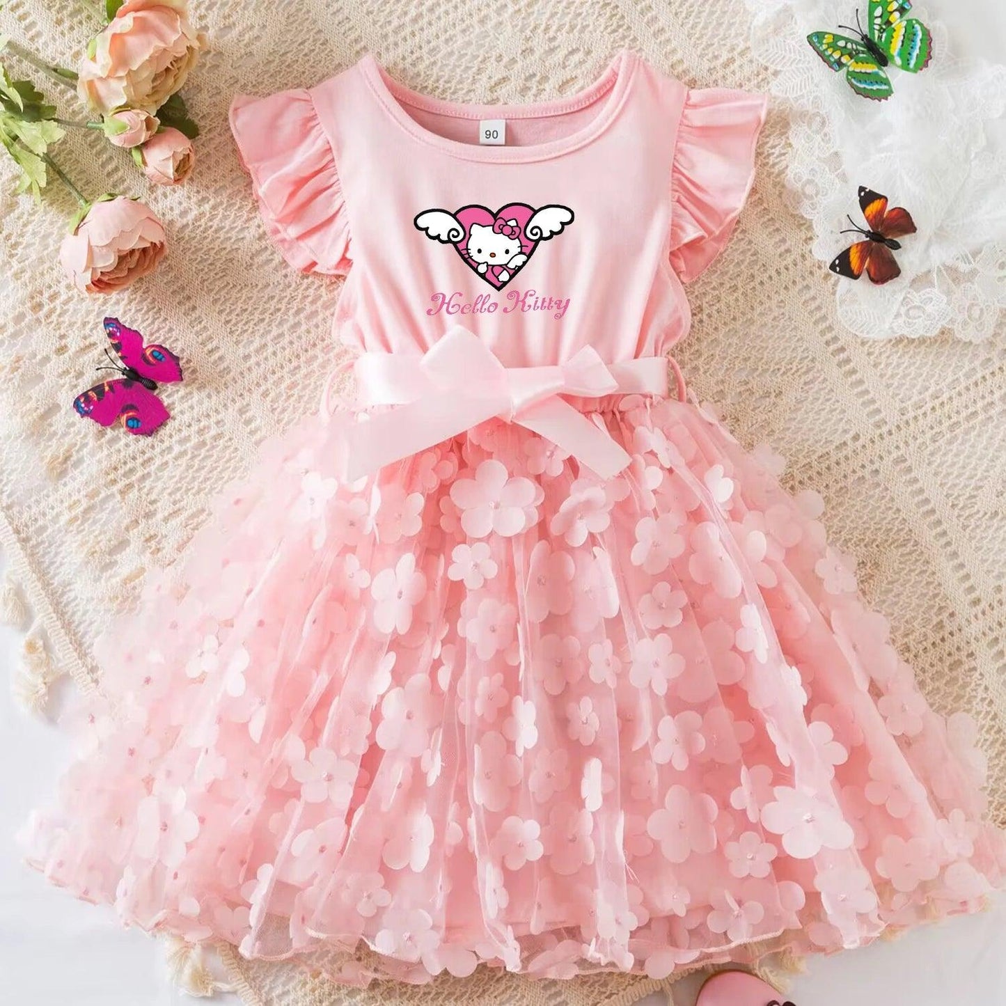 Summer 3D Butterfly Girls Princess Dress - Venus Trendy Fashion Online