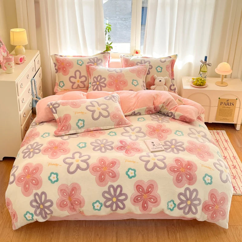 Cute Bear Duvets Cover Soft Blanket (No Pillowcase)