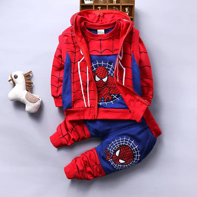 Cartoon Superhero Autumn Baby Boys 3 Pcs Sets
