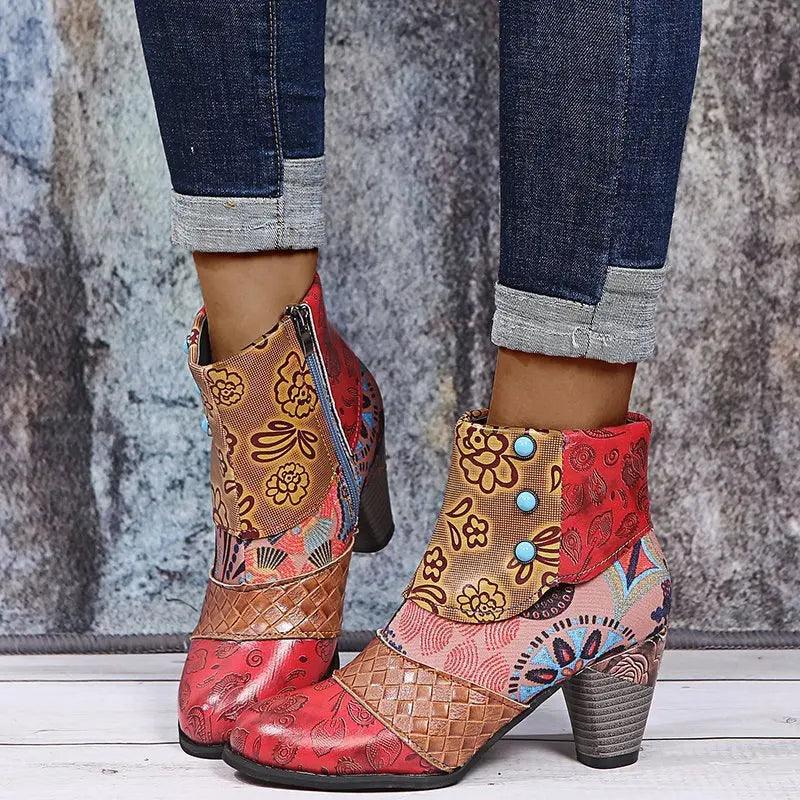 Trendy Women PU Waterproof Casual Vintage Shoes - Venus Trendy Fashion Online