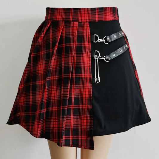 Womens Harajuku Punk Irregular Mini Pleated Skater Skirt - Venus Trendy Fashion Online