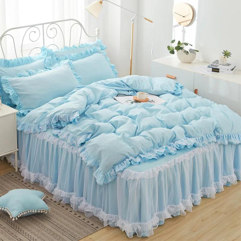 Princess Girl Bedding Skirt Sheet With Lace - Venus Trendy Fashion Online