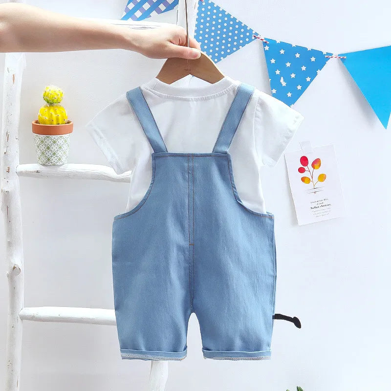 Summer Baby Jeans Overalls One-piece Sets