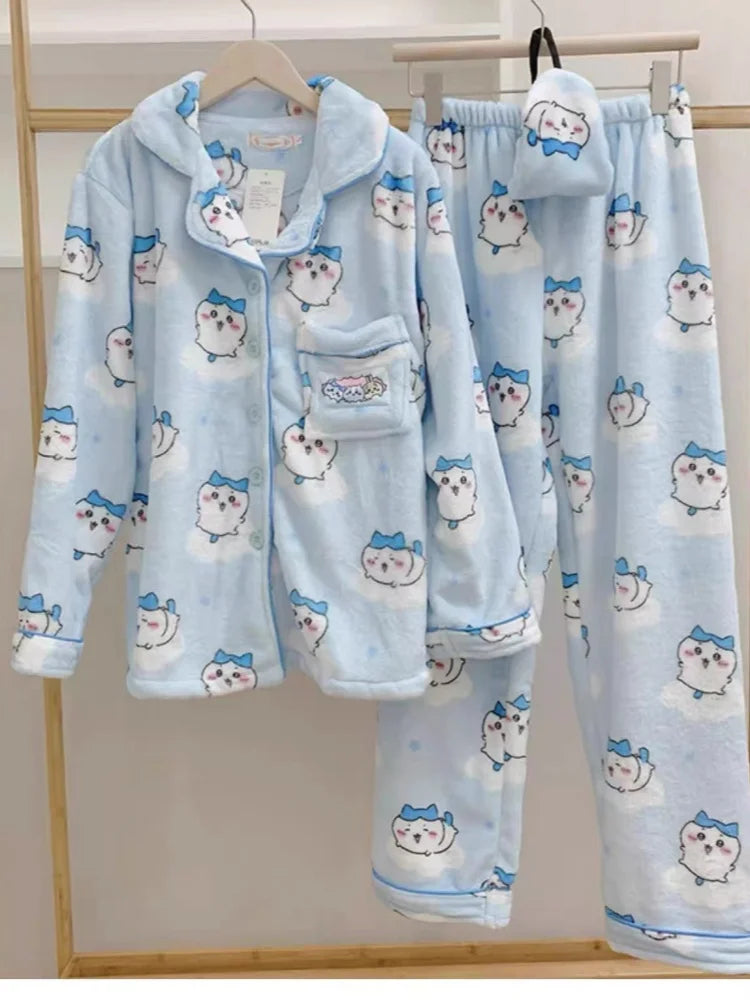 Cute Chiikawa Hachiware Pajamas Set
