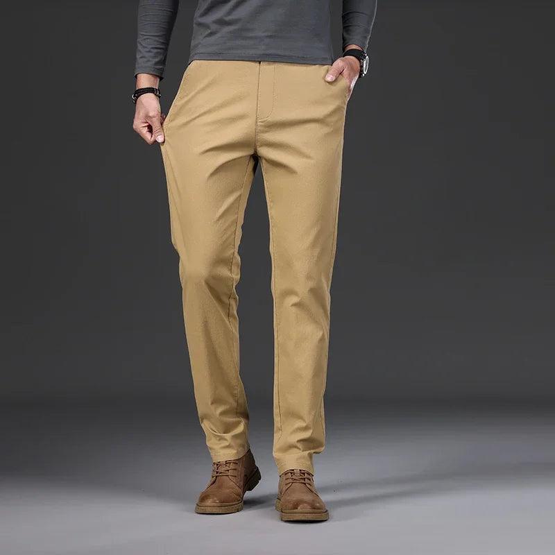 Men's Comfortable Elastic Slim Straight Trousers