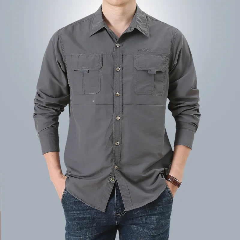 Men Long Sleeve Breathable Shirt - Venus Trendy Fashion Online