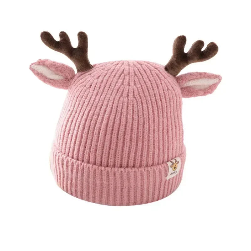 Autumn Winter Knitted Baby Beanie Cute Deer Ear Thick Warm Hat - Venus Trendy Fashion Online