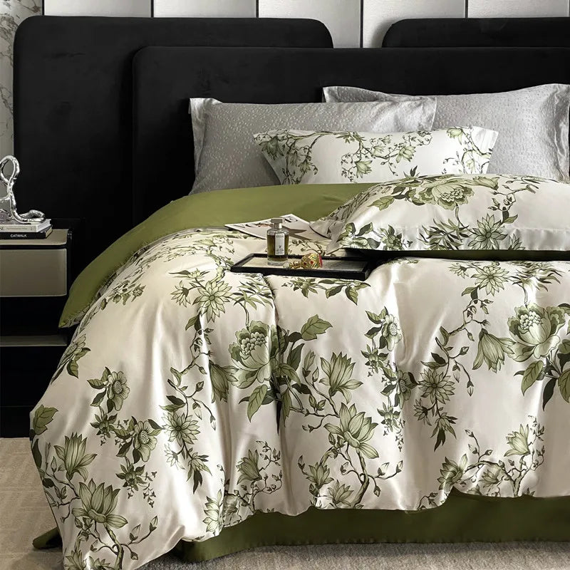 Botanical Flowers Cotton Luxury Soft Bedding Set