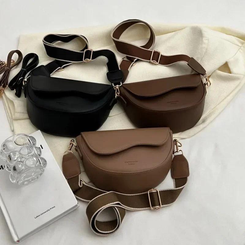 Women's Small Leather Saddle Armpit Bags - Venus Trendy Fashion Online