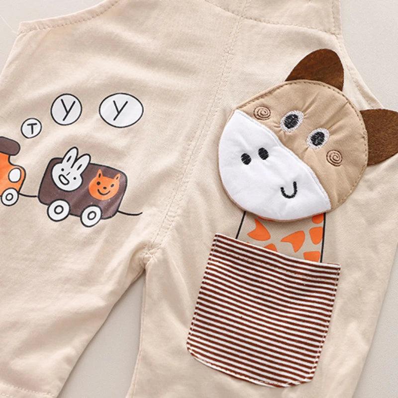 Children Cartoon's Striped Short Sleeve T-Shirt Sets