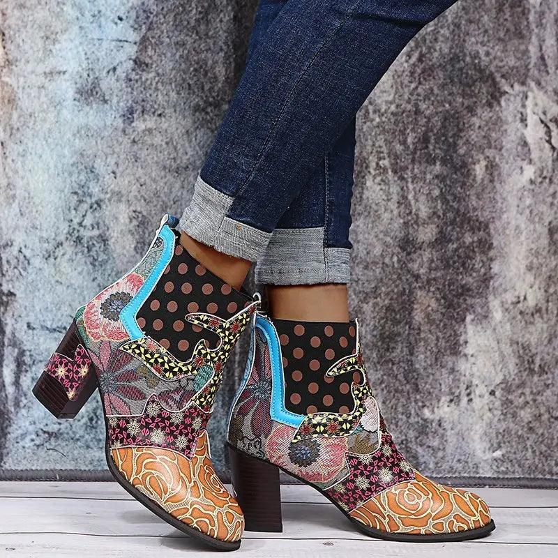 Trendy Women PU Waterproof Casual Vintage Shoes - Venus Trendy Fashion Online