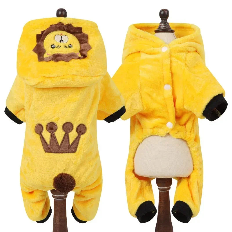 Cartoon Winter Warm Pet Jumpsuit