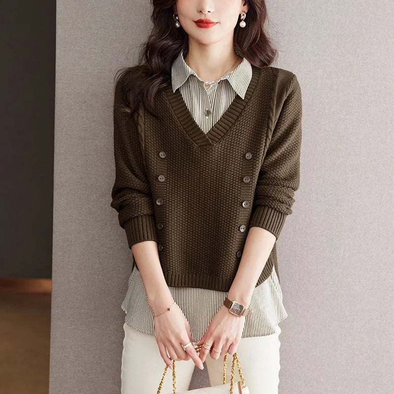 New Korean Loose Long Sleeve Sweater Shirt