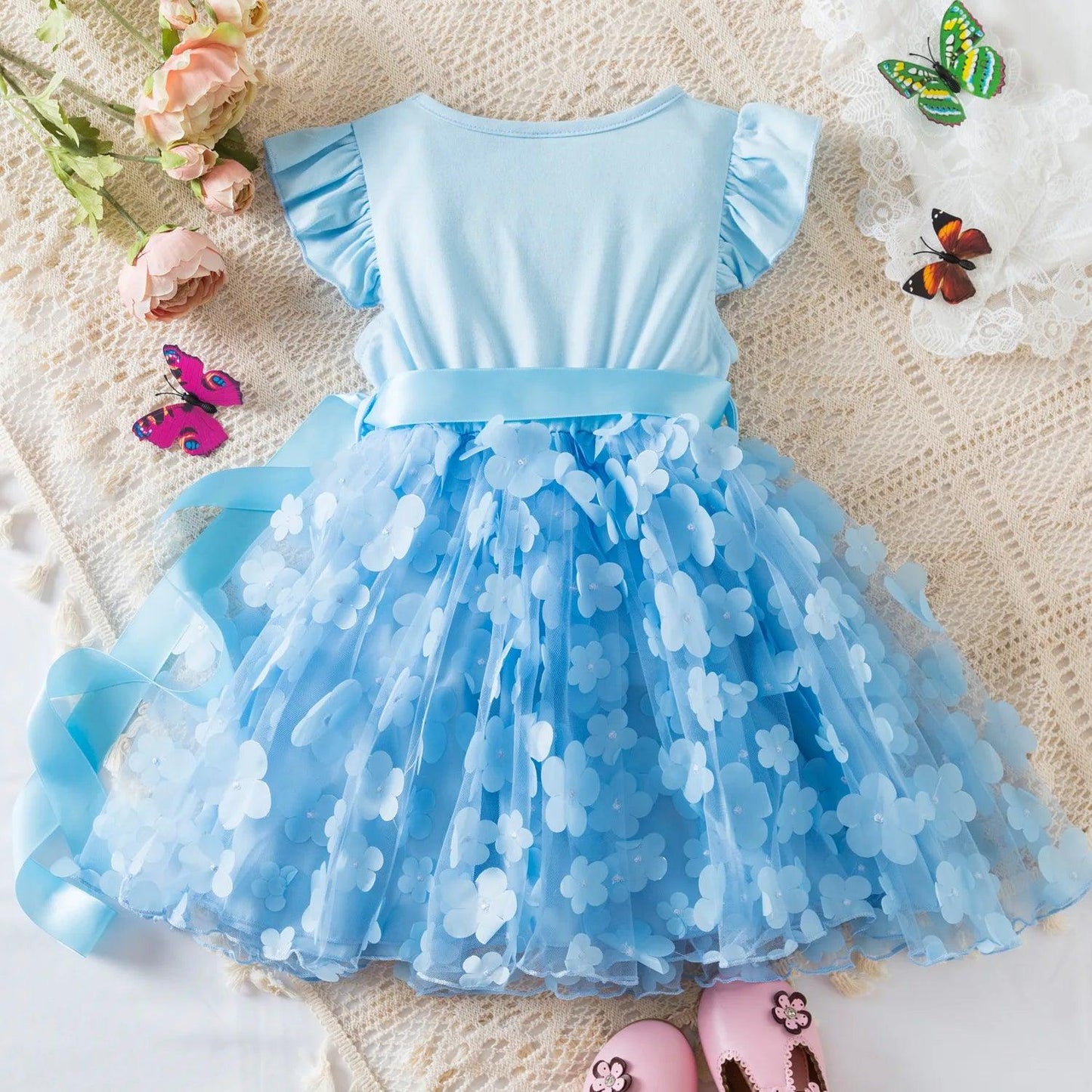 Summer 3D Butterfly Girls Princess Dress - Venus Trendy Fashion Online