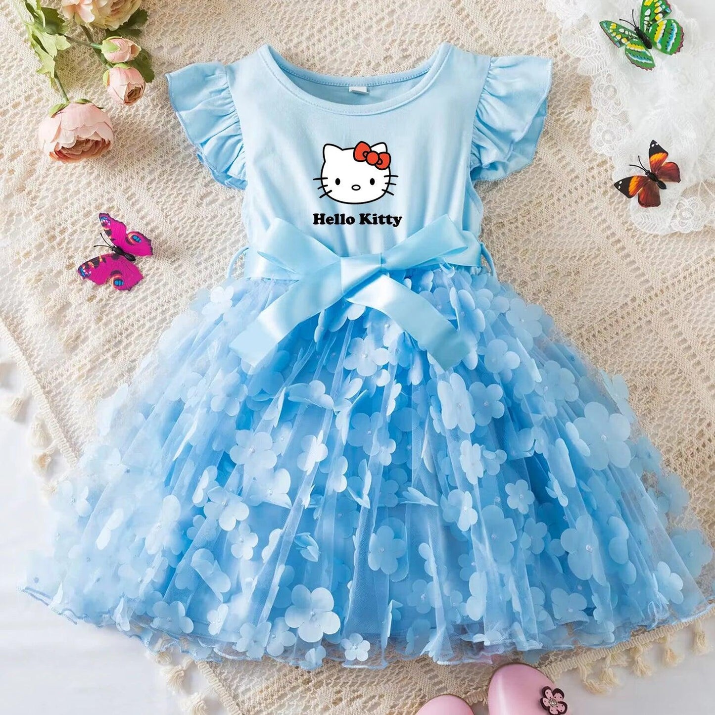 Summer 3D Butterfly Girls Princess Dress - Venus Trendy Fashion Online