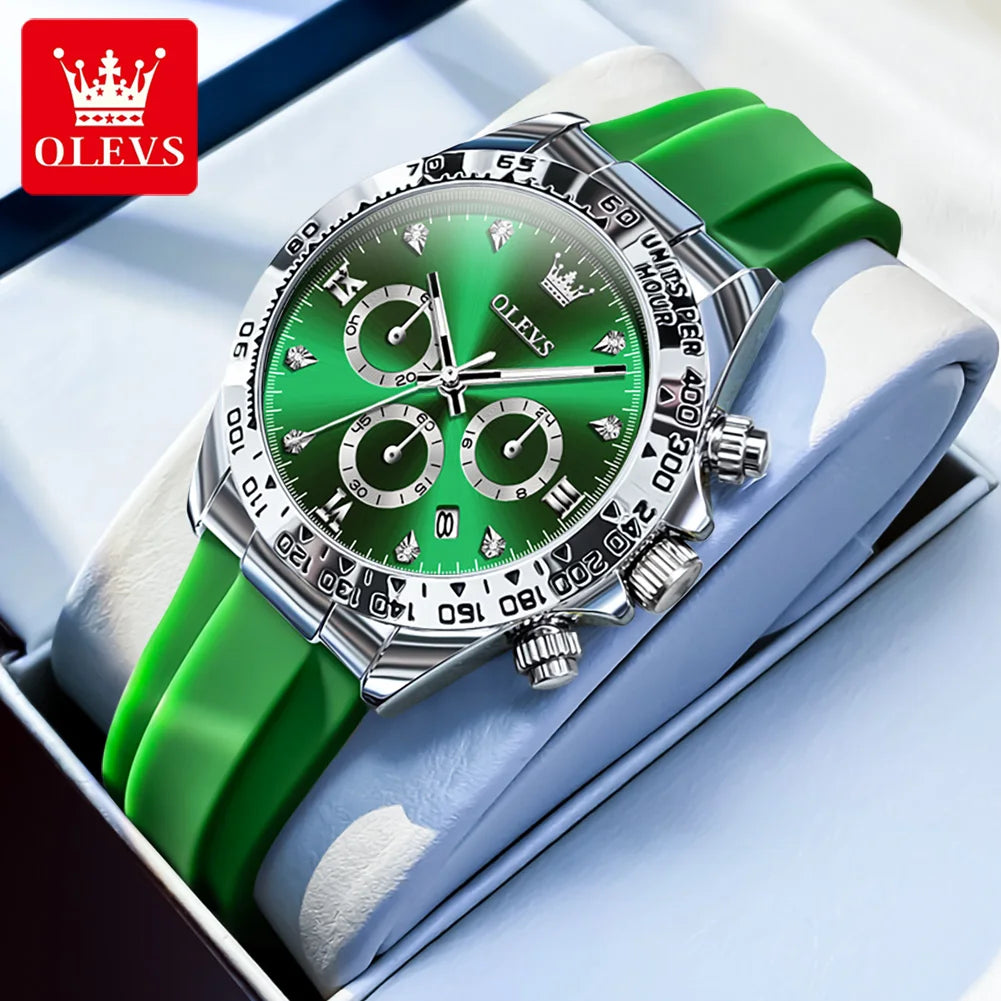 OLEVS 5618 Women Luxury Silicone Strap Quartz Watch