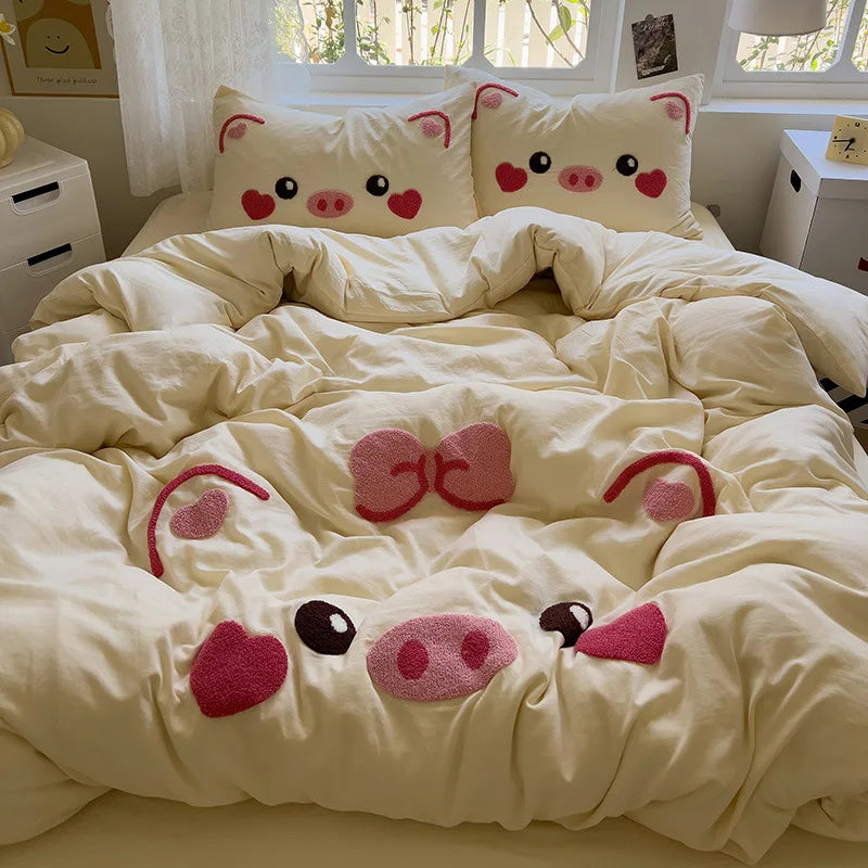Fashionable Cute Pig Bedding Set