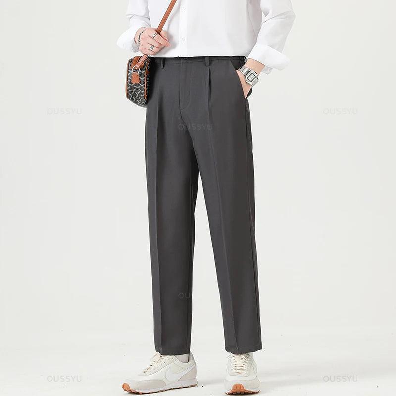 Men Business Thin Formal Ankle Length Work Pant