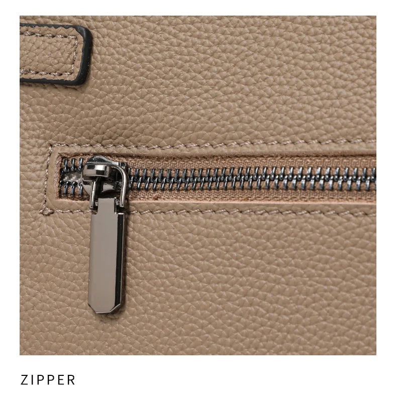 Genuine leather women's simple tote bag