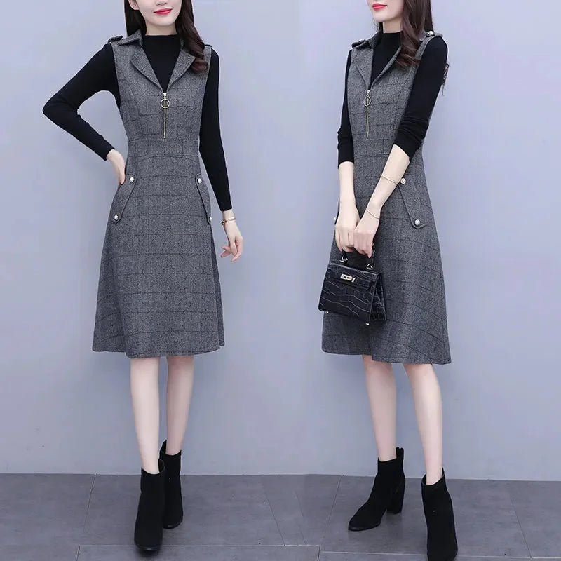 Women lattice Mid length A-line Dresses