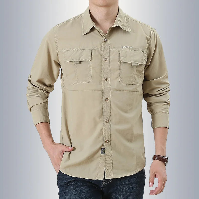 Men Long Sleeve Breathable Shirt - Venus Trendy Fashion Online