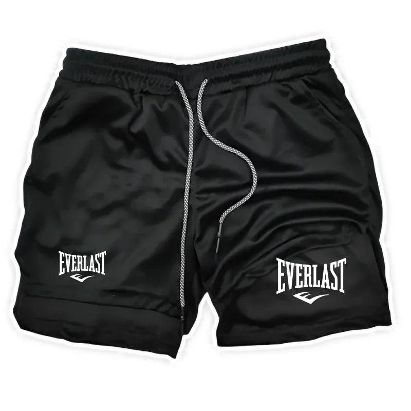 Men Running  2 In 1 Double-deck Sport Shorts