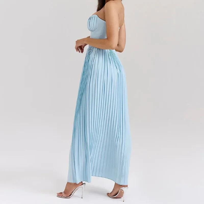 Fashion Solid Backless High Waist Dresses - Venus Trendy Fashion Online