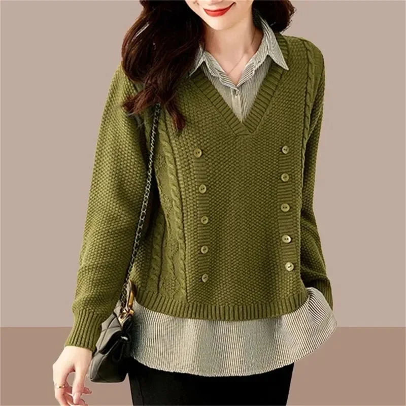 New Korean Loose Long Sleeve Sweater Shirt