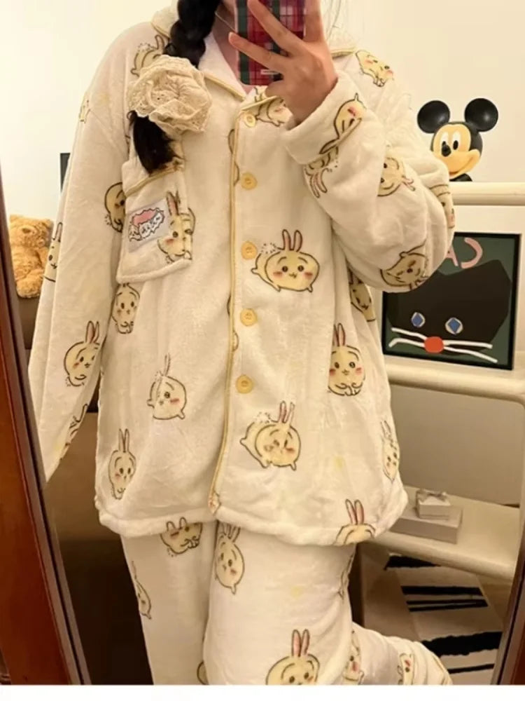 Cute Chiikawa Hachiware Pajamas Set