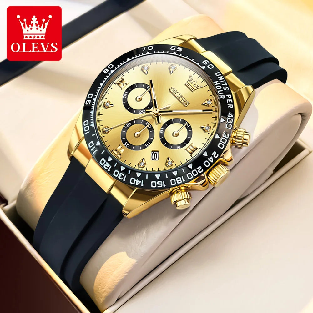 OLEVS 5618 Women Luxury Silicone Strap Quartz Watch