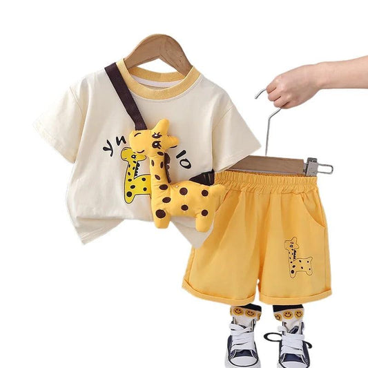 Summer Children Cotton Casual Cartoon T-Shirt Sets