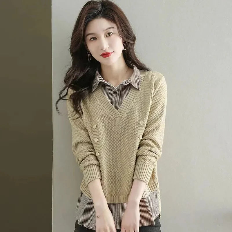 New Korean Loose Long Sleeve Sweater Shirt