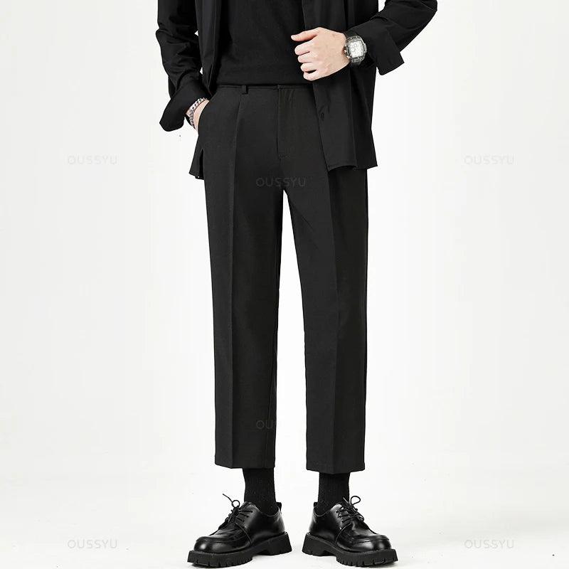 Men Business Thin Formal Ankle Length Work Pant