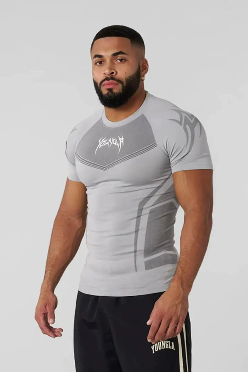 Men Quick Drying Breathable Stretch Tight Fitting T-Shirt