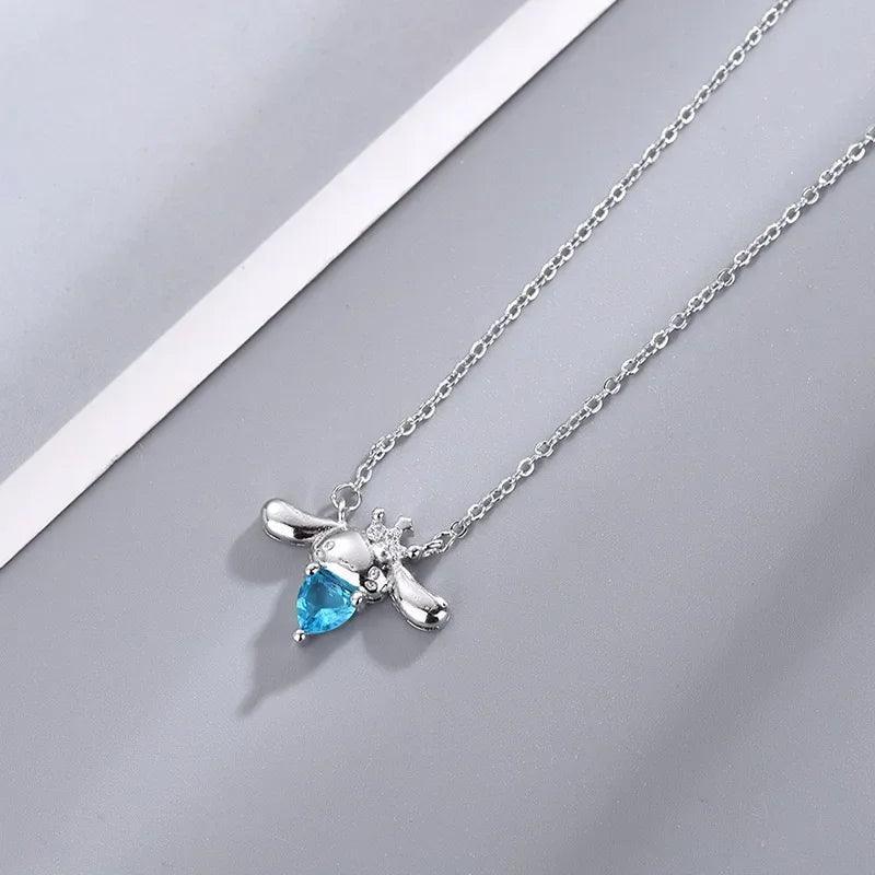 Kawaii Cinnamonroll Sea Blue Heart Necklace for Gift - Venus Trendy Fashion Online