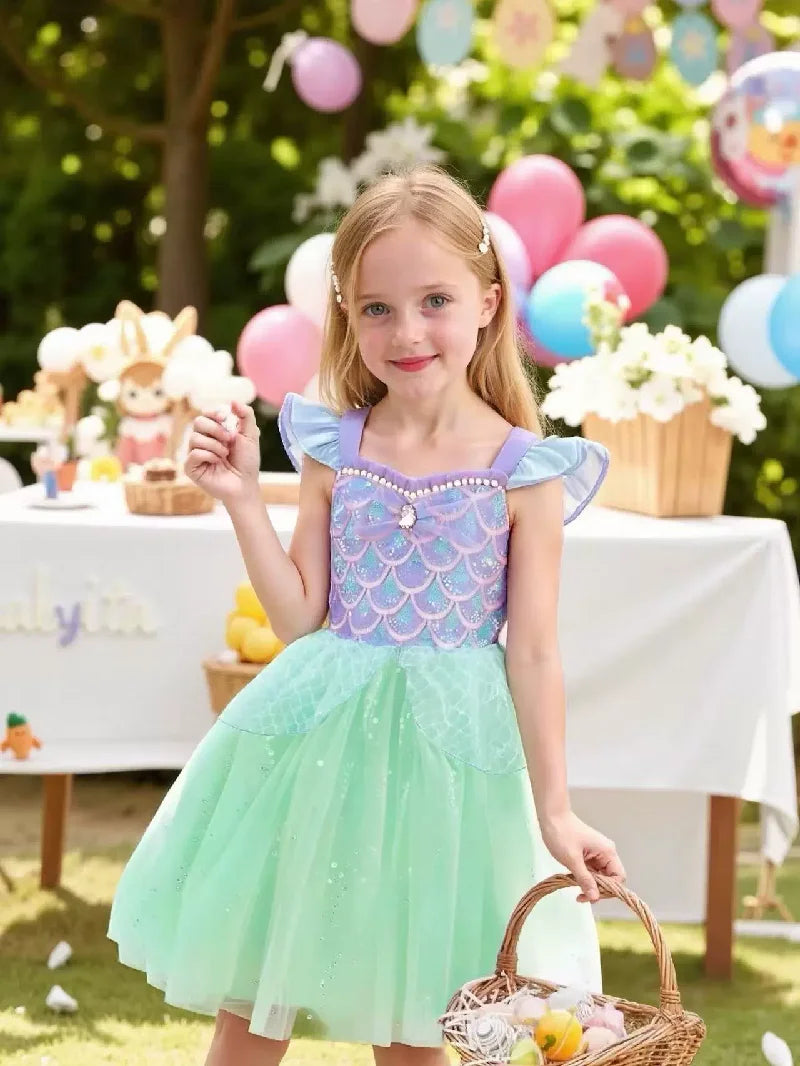 Girls Mermaid Princess Dress